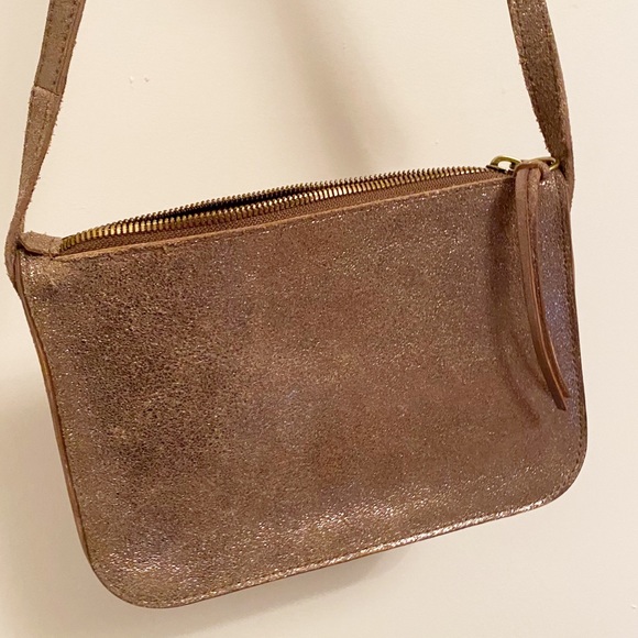 NWT Madewell simple suede metallic crossbody bag - Picture 3 of 10
